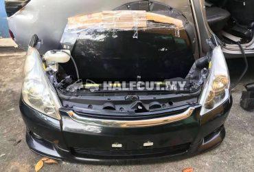 TOYOTA WISH 03YEAR ZGE10 2.0CC HID BIG BUMPER MODEL NOSE CUT AND BONNET